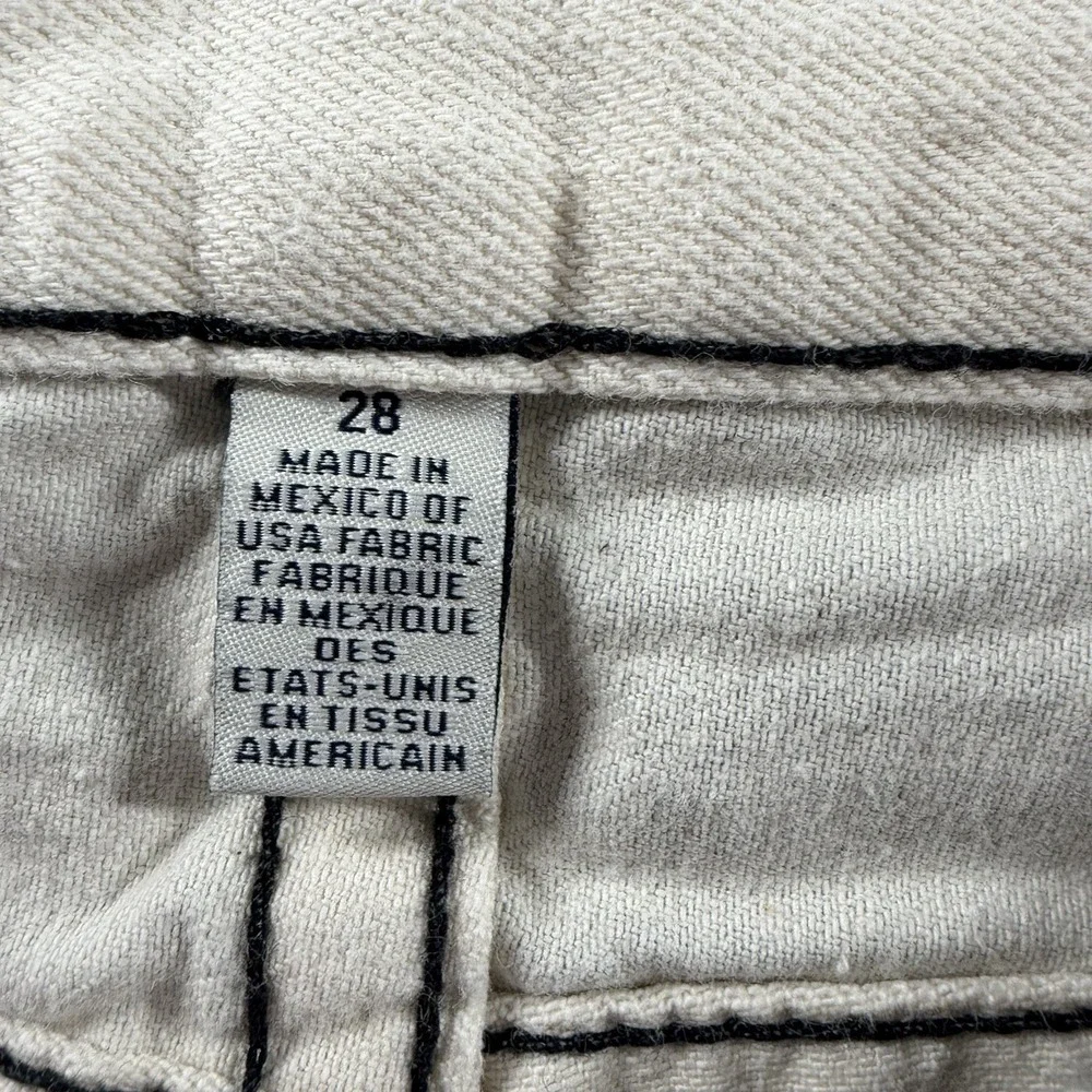 True Religion Handpicked Straight Jeans Mens 28 Gray Acid Wash Back Flap Ombre
